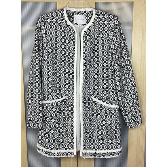 Carolina Belle Jackets & Blazers - Carolina Belle Montreal Women's Coat Sz XS Blue White Jacket Open Front Casual